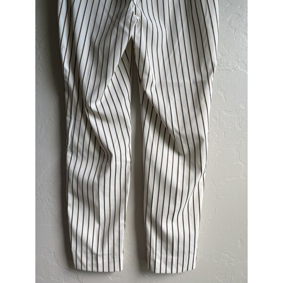 New! Banana Republic Factory Hayden White Tan Black Striped Pants Size 4 Rayon B - Picture 7 of 10